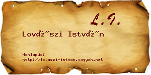 Lovászi István névjegykártya